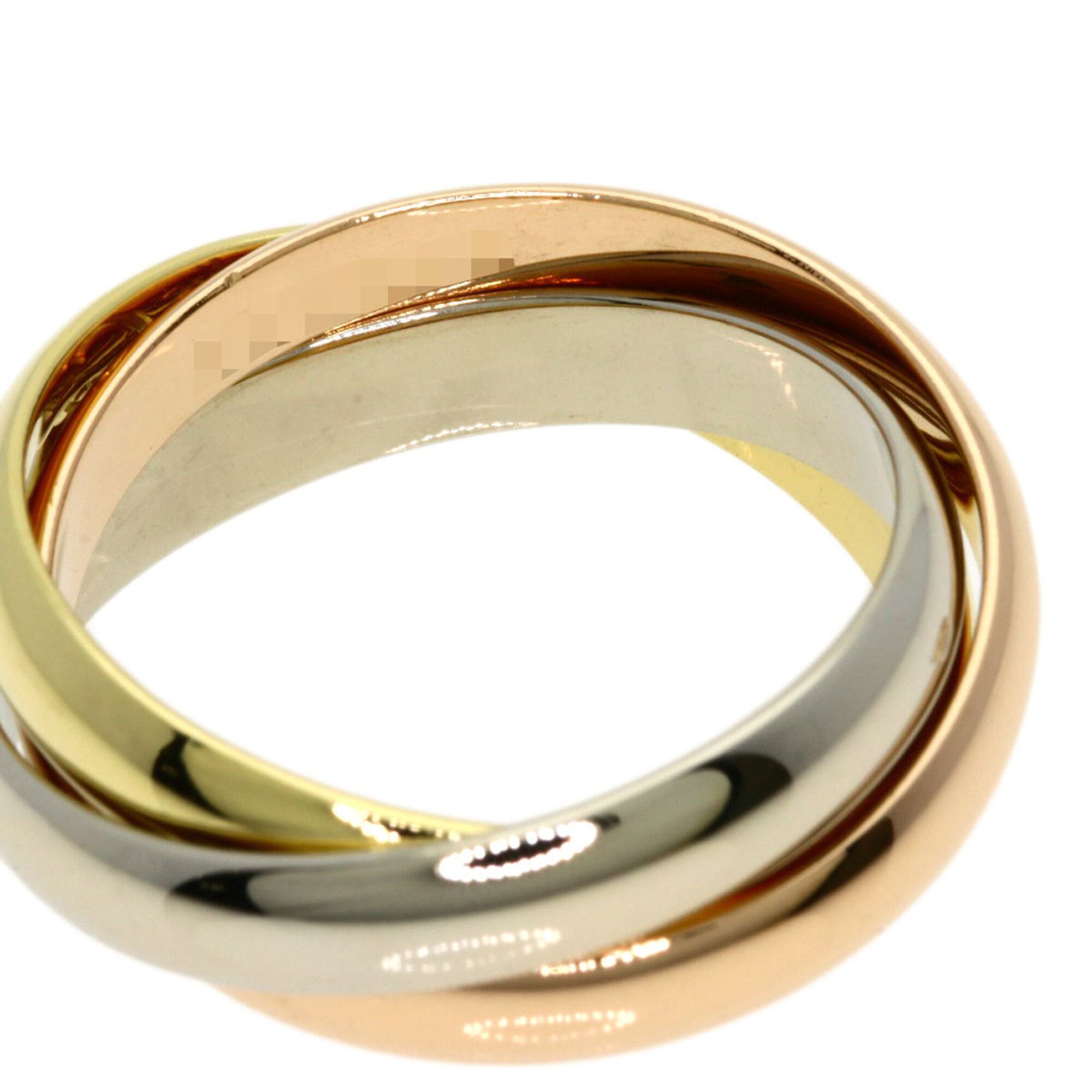 Vendome Louis Cartier Band Ring 18K Tricolor Gold