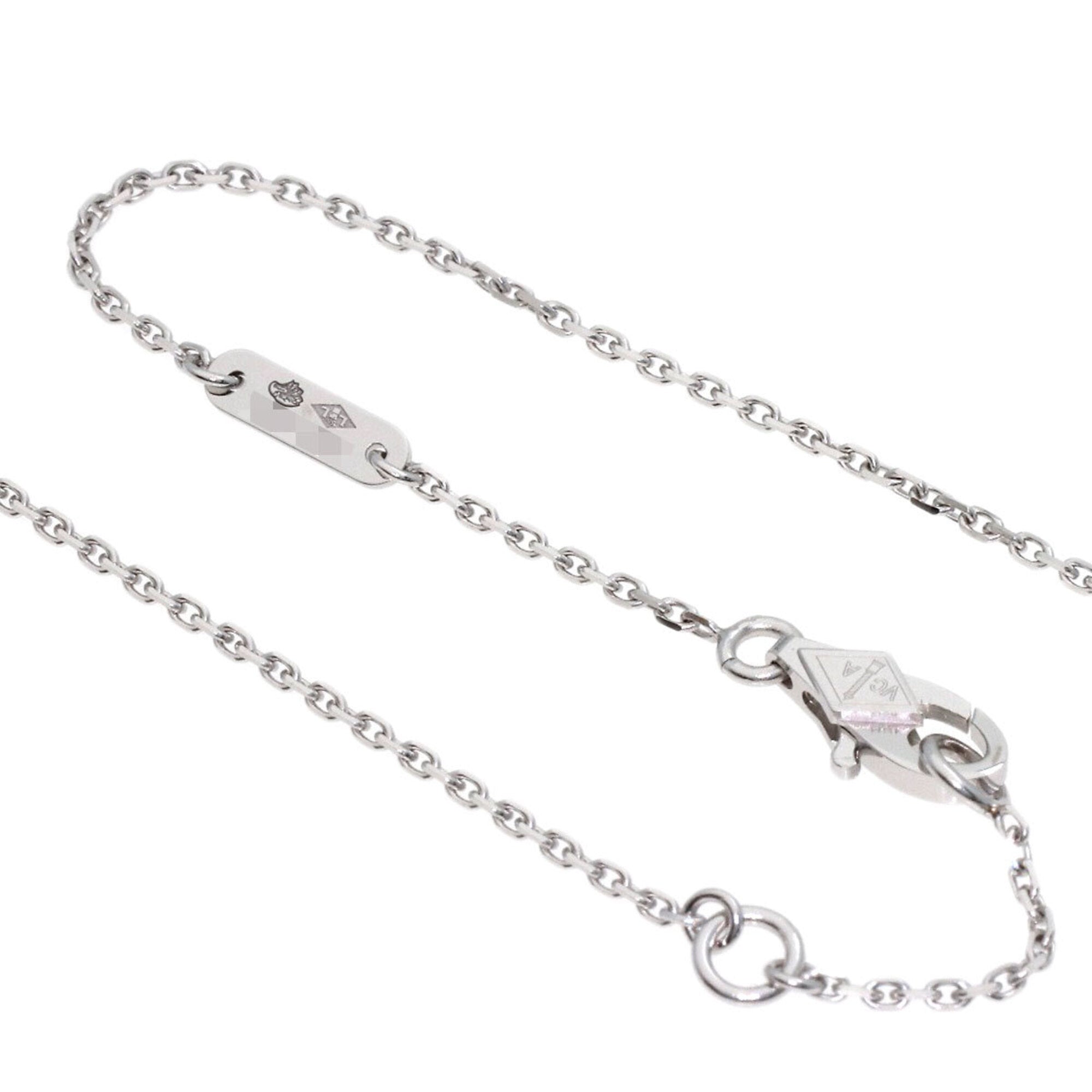 Sweet Alhambra Pendant Necklace 18K White Gold