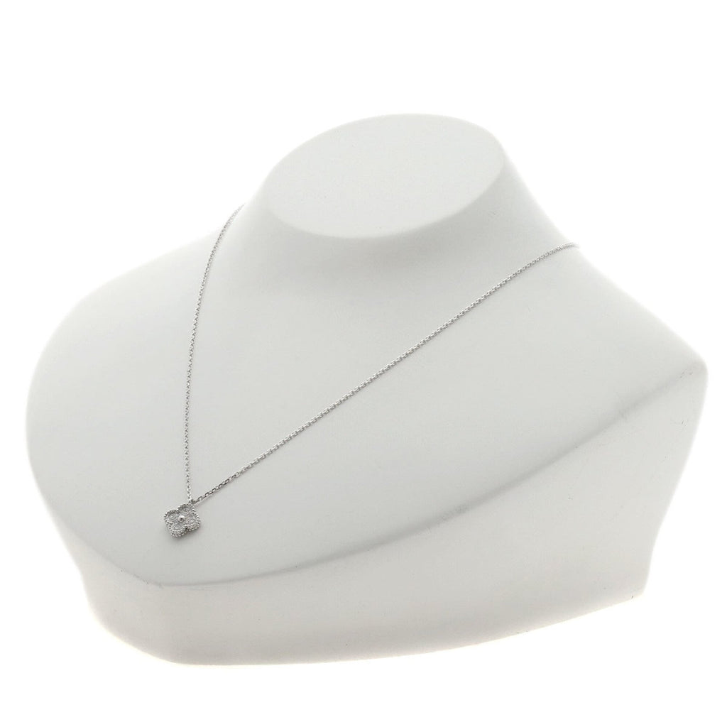Sweet Alhambra Pendant Necklace 18K White Gold