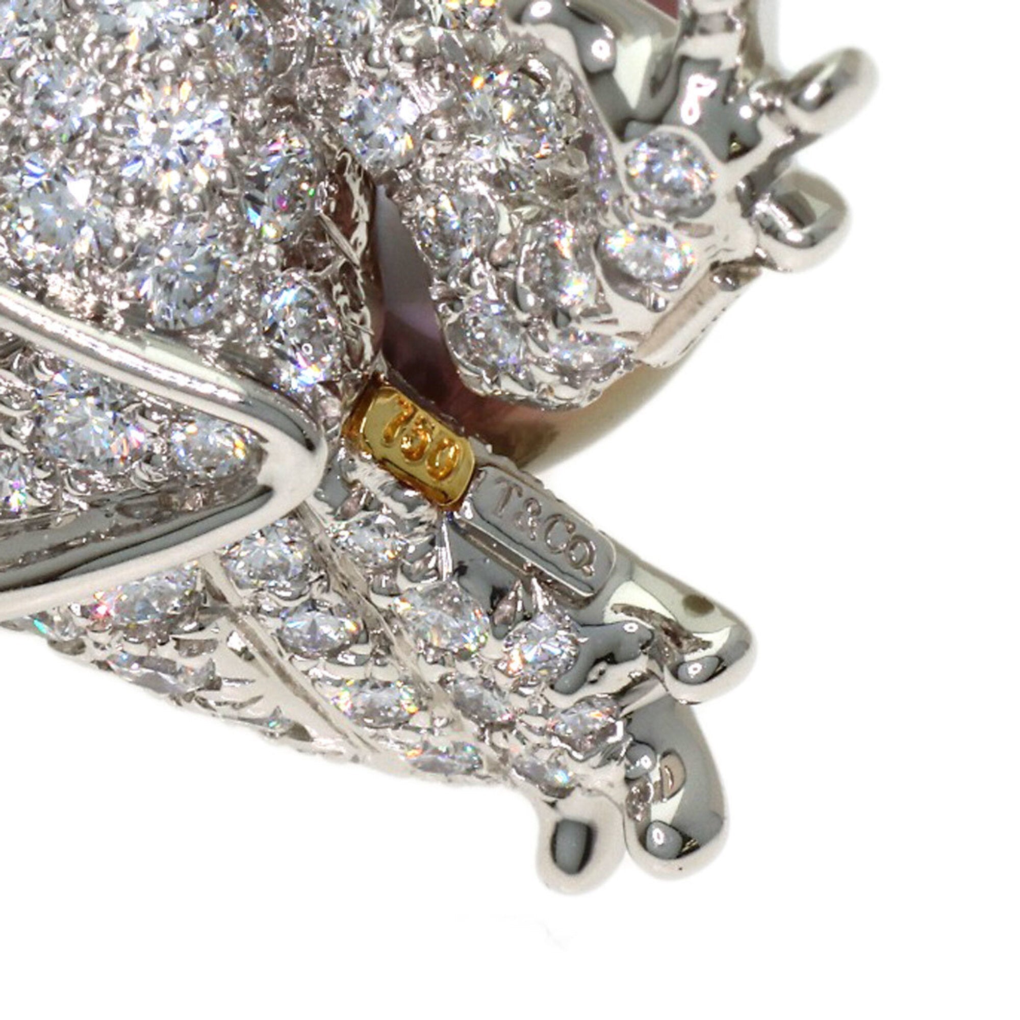 Frog Motif Pendant Necklace Platinum and 18K Yellow Gold with Pearl Diamond and Emerald