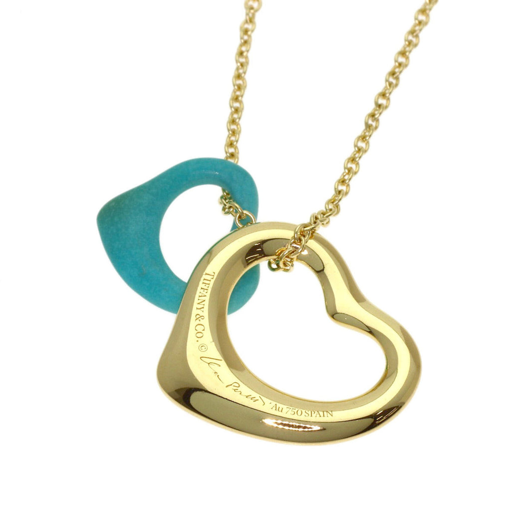 Open Heart Pendant Necklace 18K Yellow Gold 14.4mm