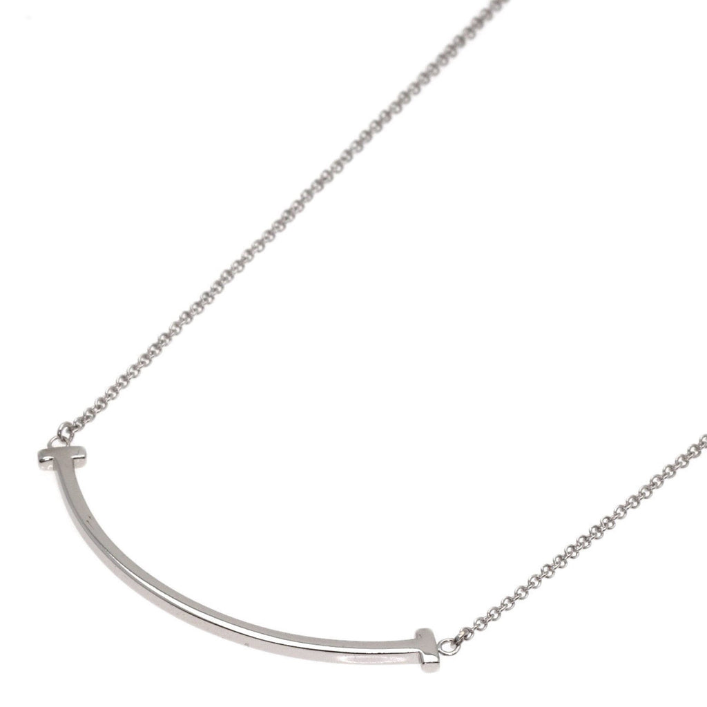 T Smile Pendant Necklace 18K White Gold