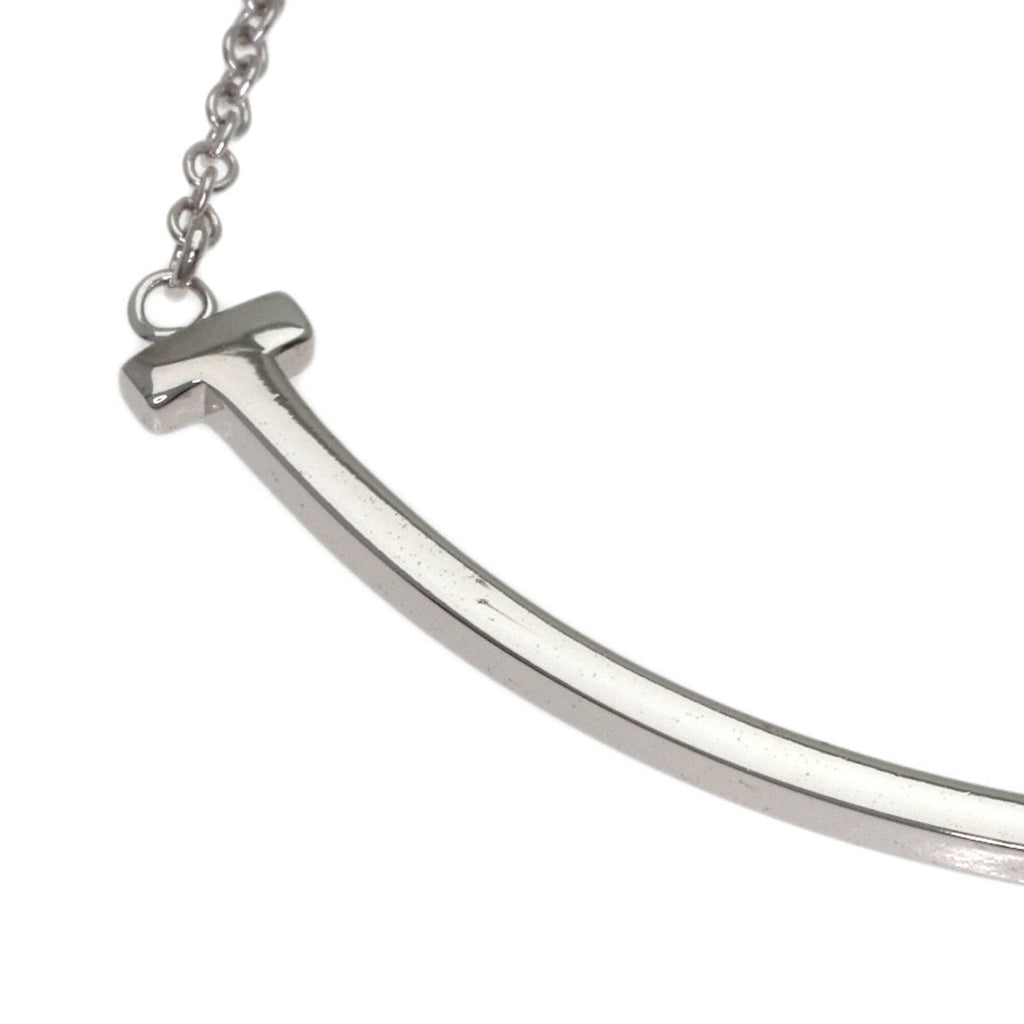 T Smile Pendant Necklace 18K White Gold