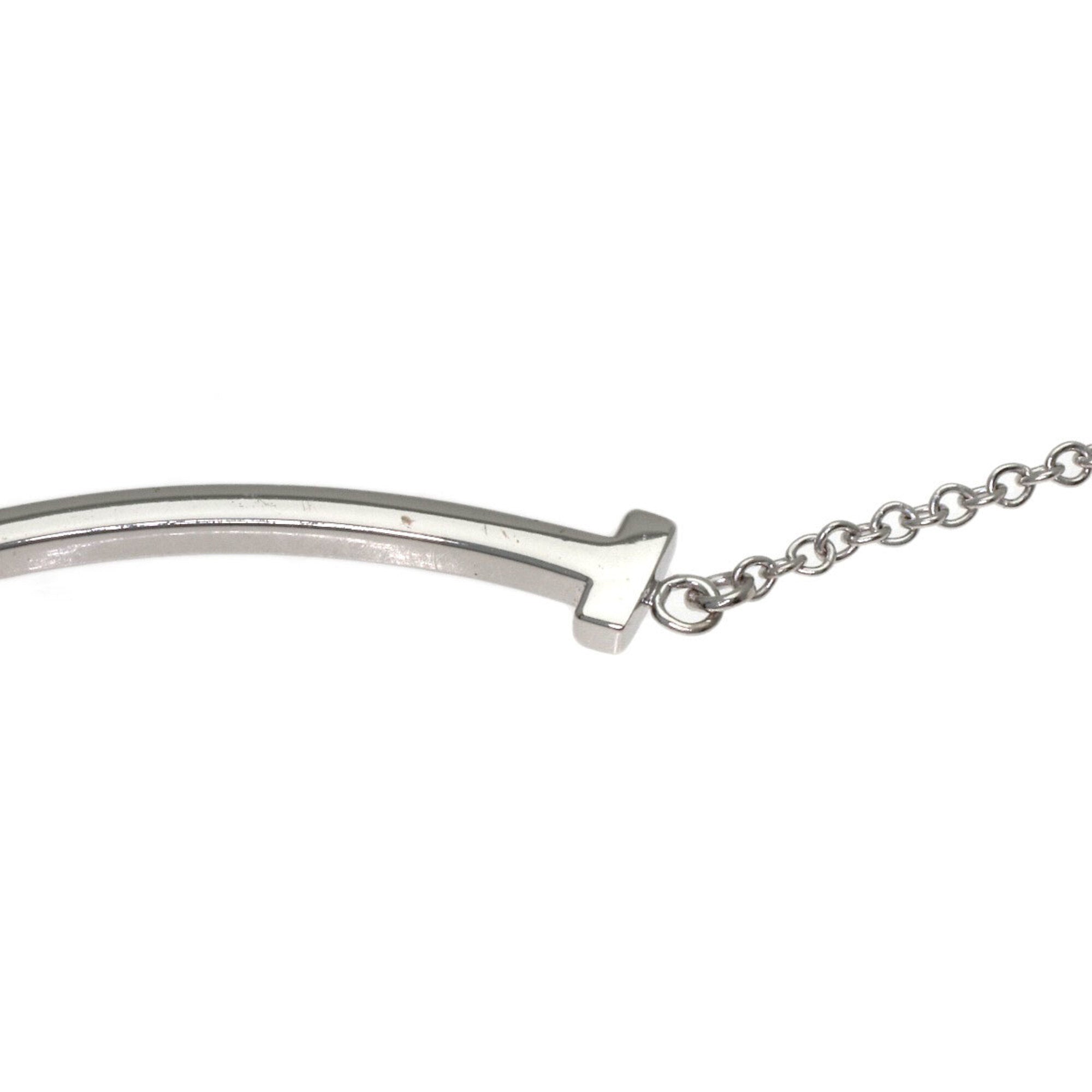 T Smile Pendant Necklace 18K White Gold