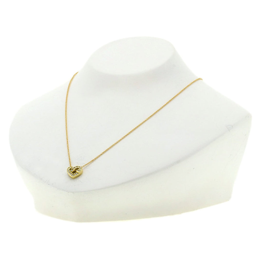 Heart Pendant Necklace 18K Yellow Gold with Diamond