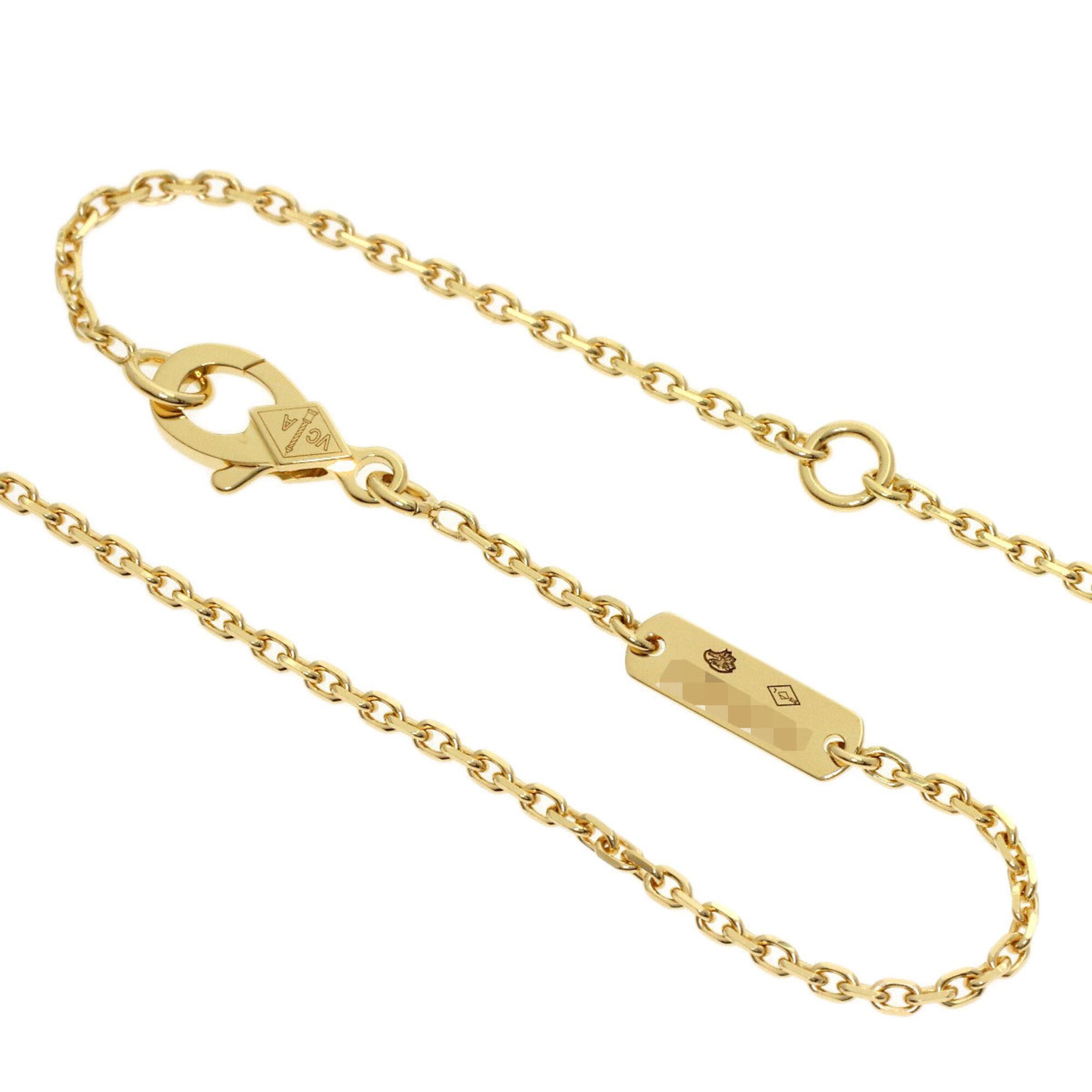 Vintage Alhambra Pendant Necklace 18K Yellow Gold and Onyx