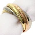 Vendome Louis Cartier Band Ring 18K Tricolor Gold