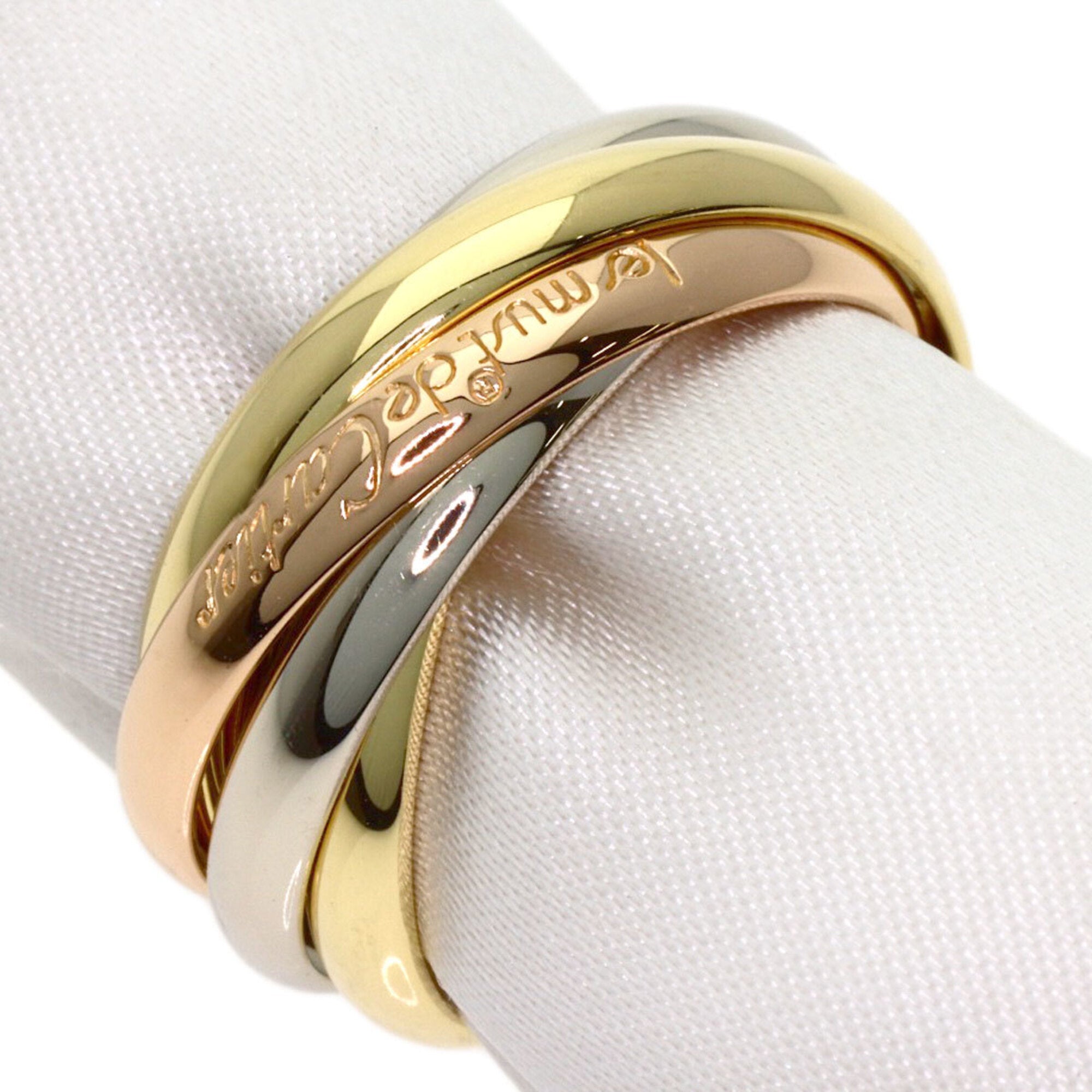 Vendome Louis Cartier Band Ring 18K Tricolor Gold