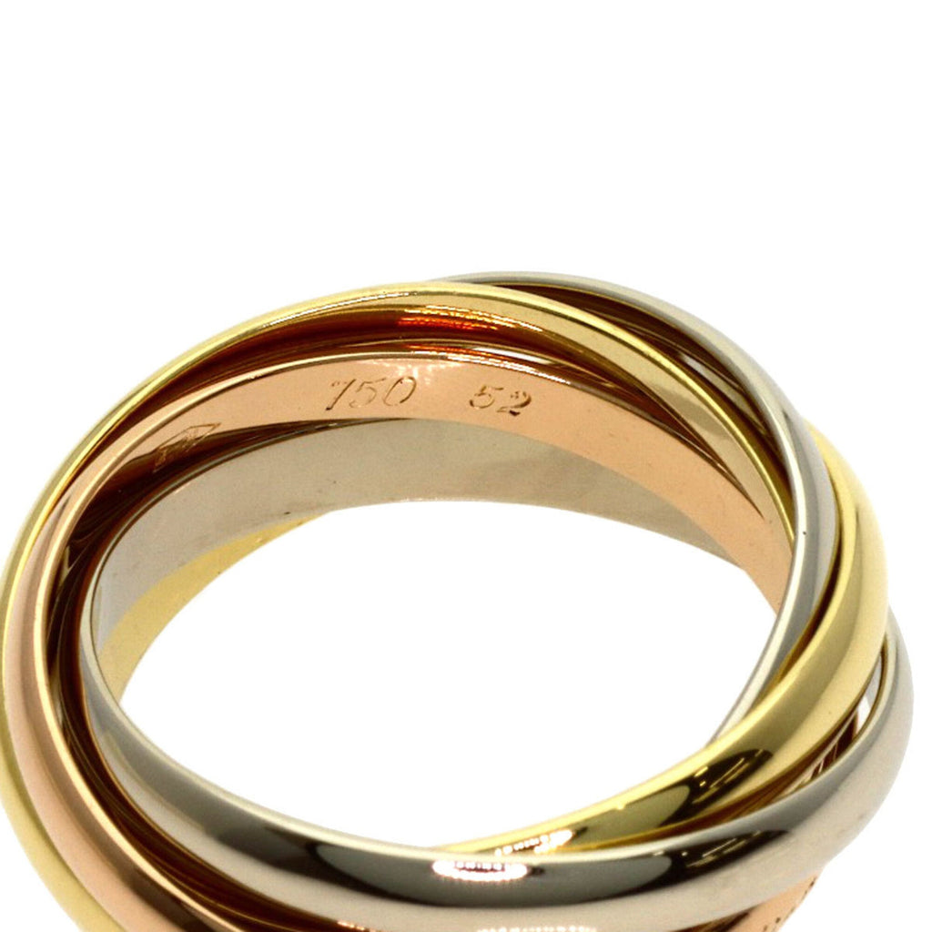 Vendome Louis Cartier Band Ring 18K Tricolor Gold