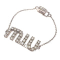 Charm Bracelet Sterling Silver with Rhinestone