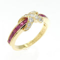 Ring 18K Yellow Gold with Diamond and Ruby