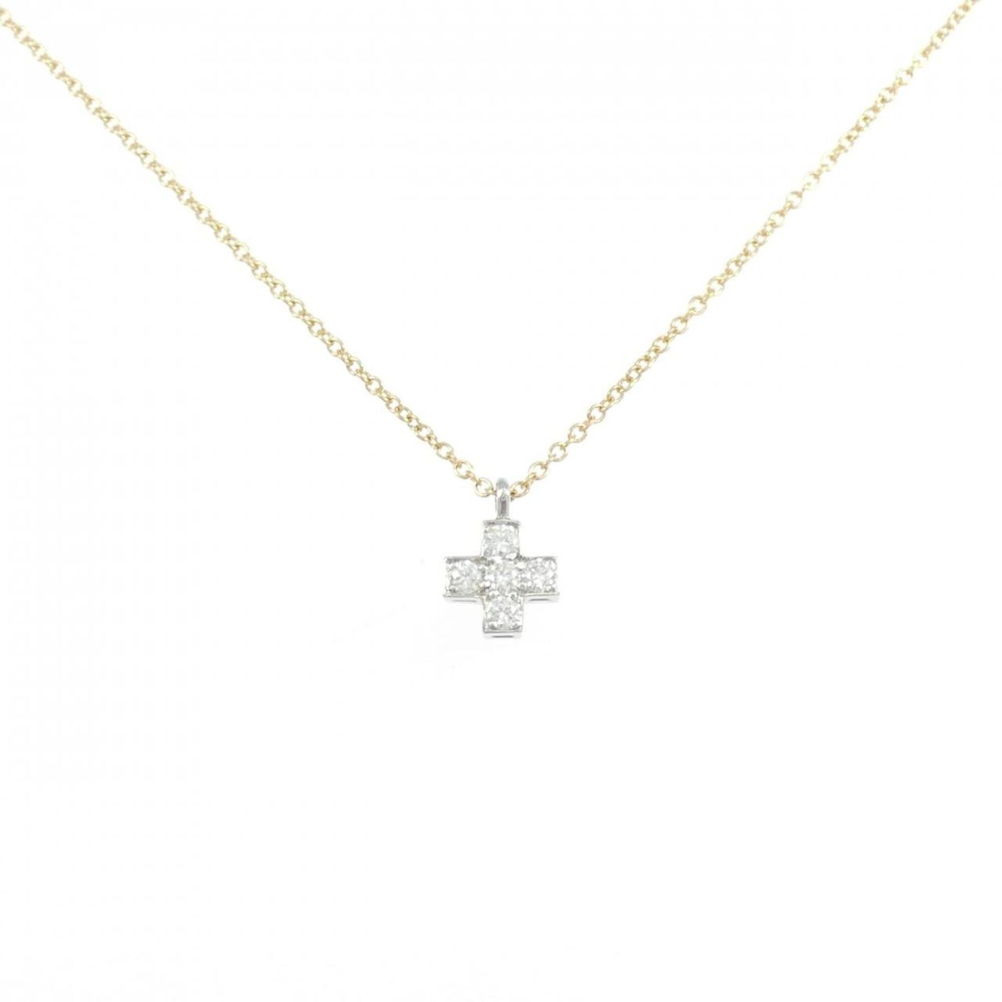 Pendant Necklace Platinum and 18K Yellow Gold with Diamond