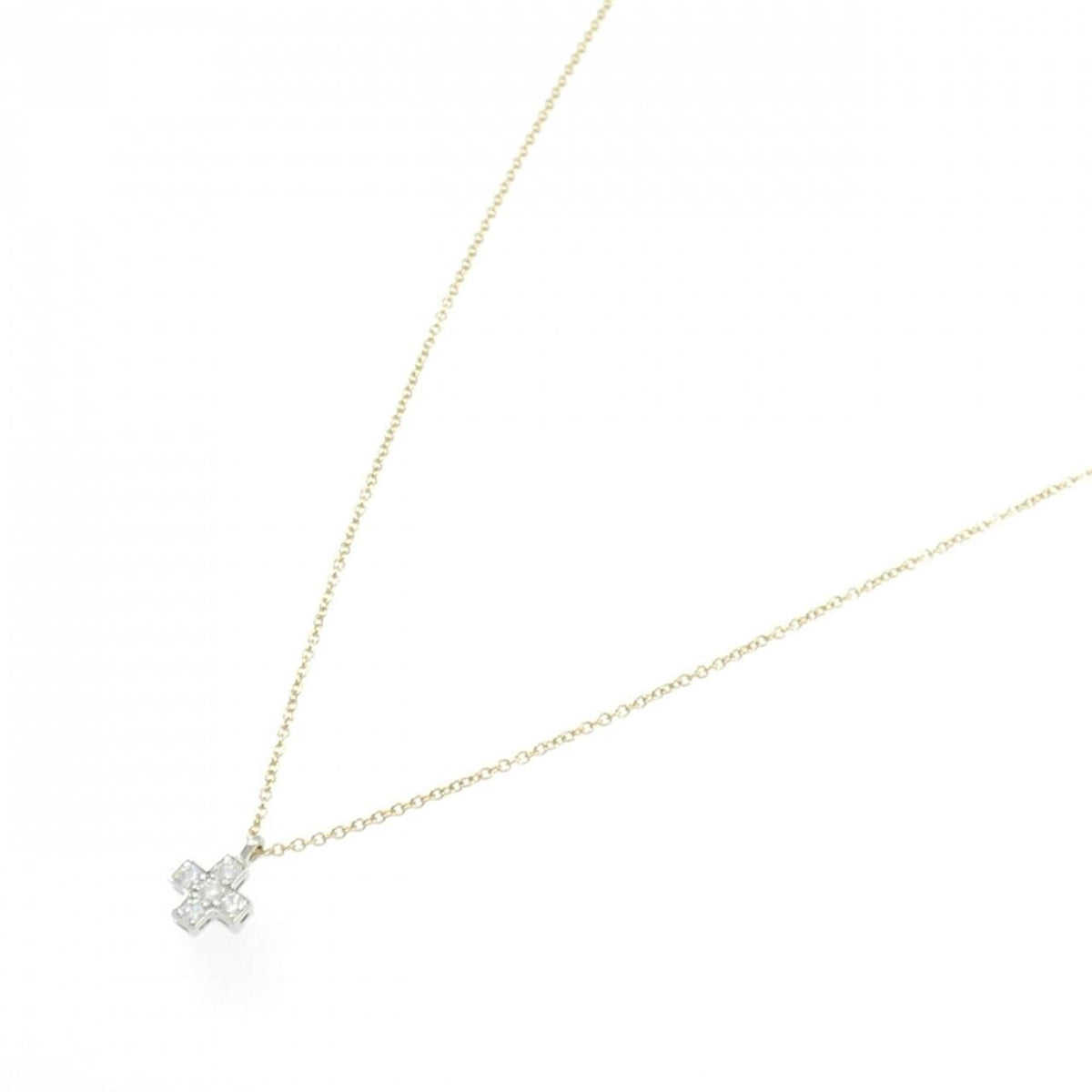 Pendant Necklace Platinum and 18K Yellow Gold with Diamond