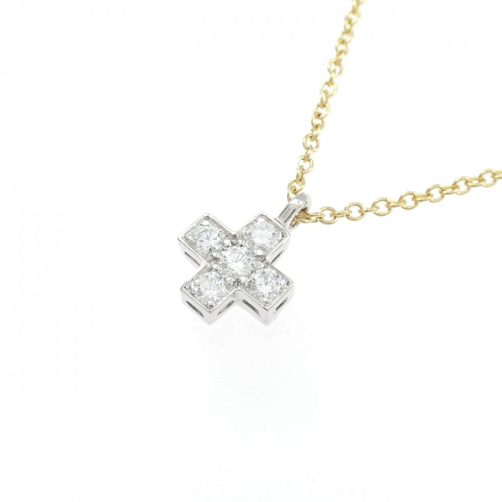 Pendant Necklace Platinum and 18K Yellow Gold with Diamond