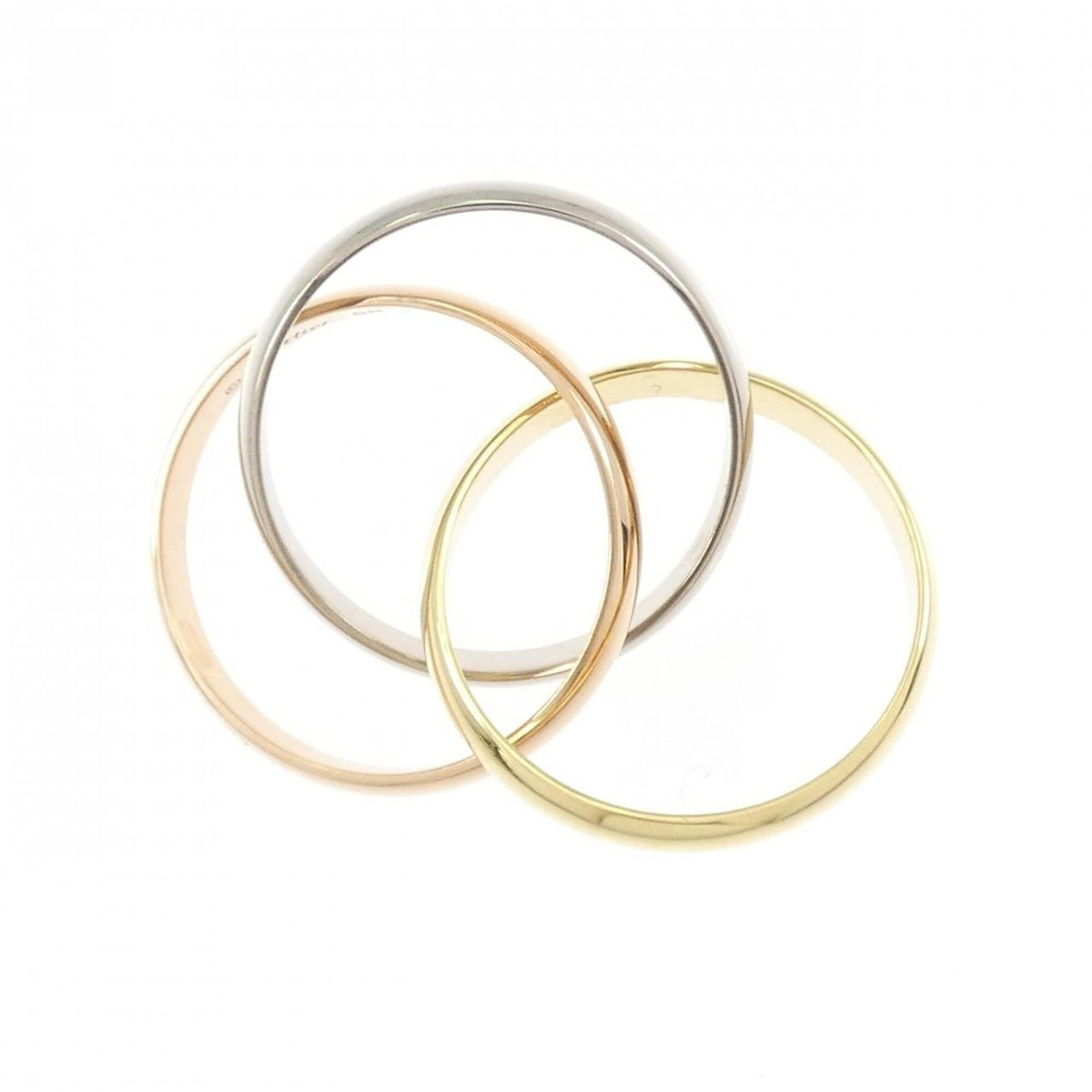 Vendome Louis Cartier Band Ring 18K Tricolor Gold