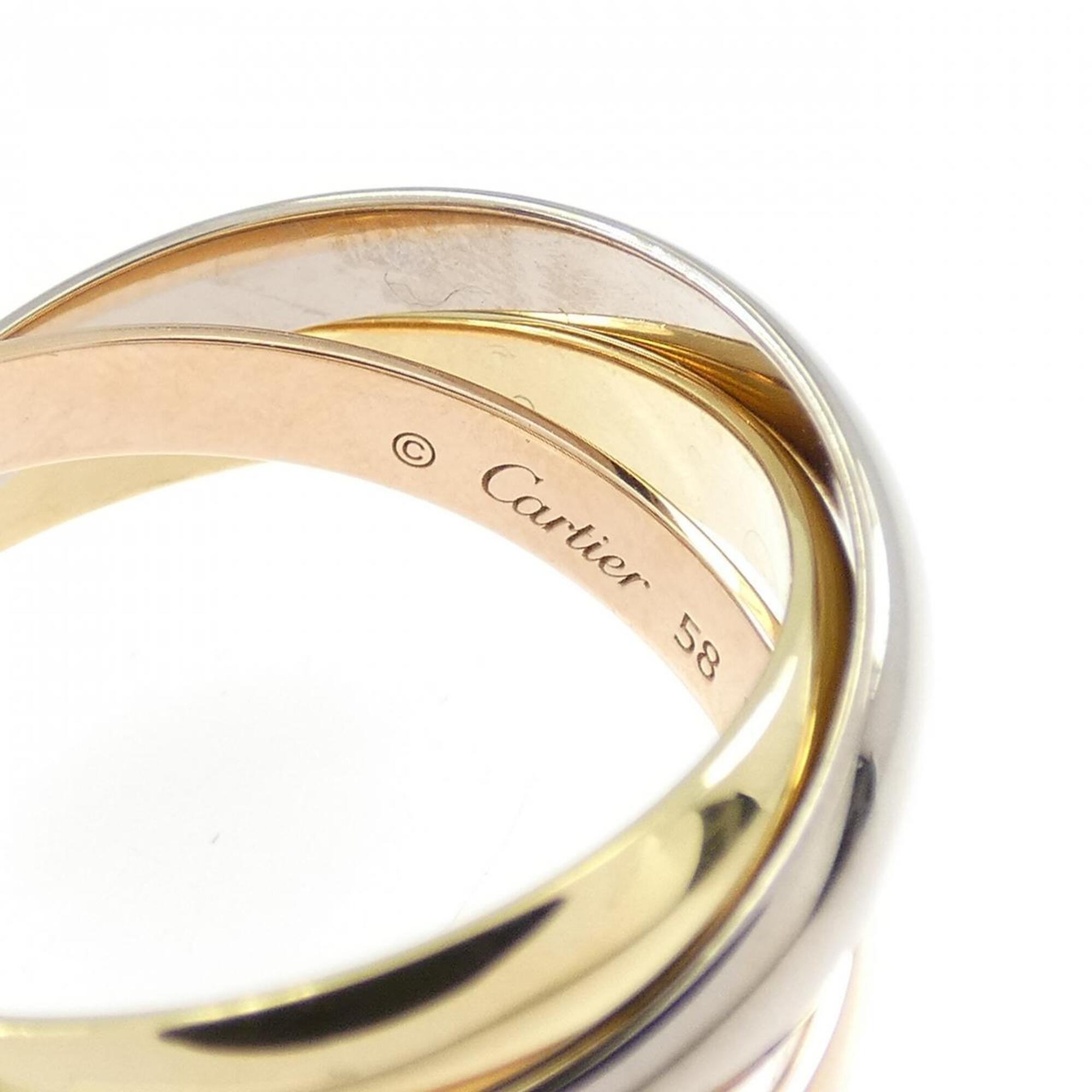 Vendome Louis Cartier Band Ring 18K Tricolor Gold