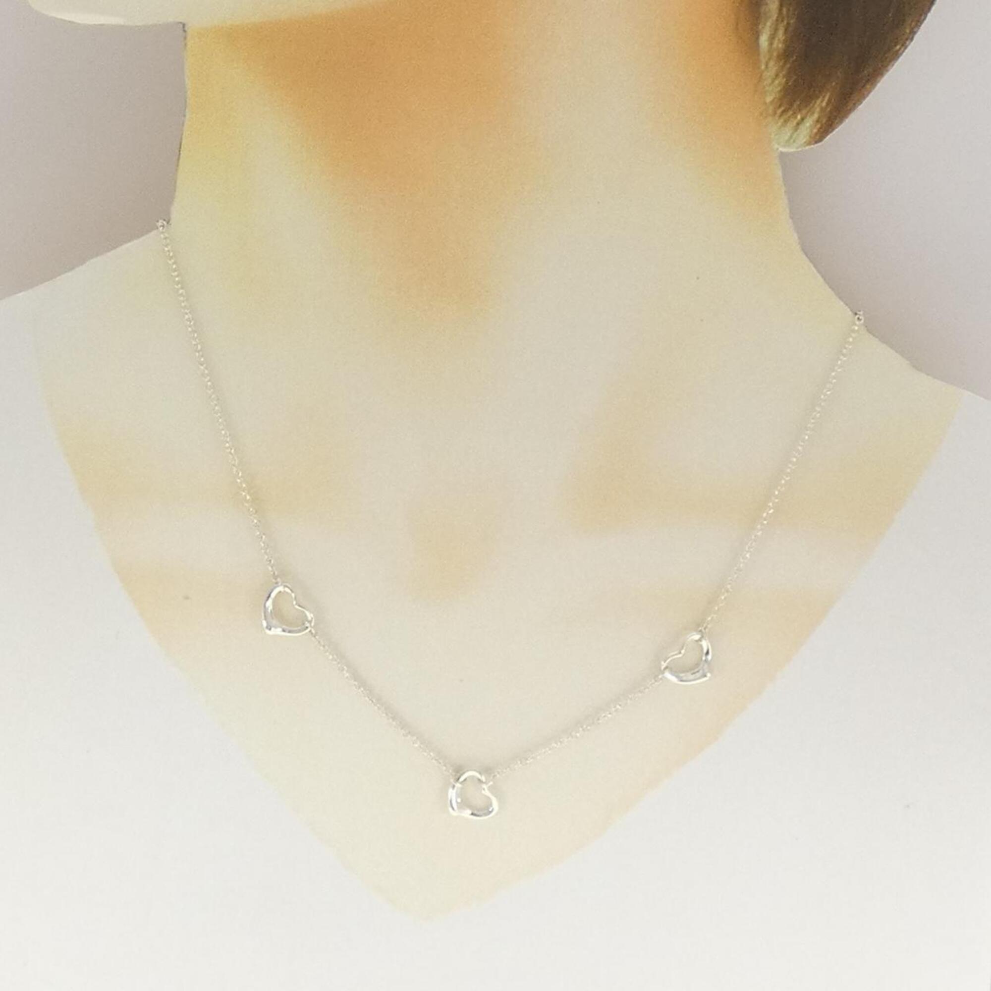 Open Heart Pendant Necklace Sterling Silver 1.6mm