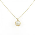 Olive Leaf Pendant Necklace 18K Yellow Gold