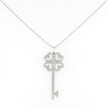 Quattra Heart Key Pendant Necklace Platinum with Diamond
