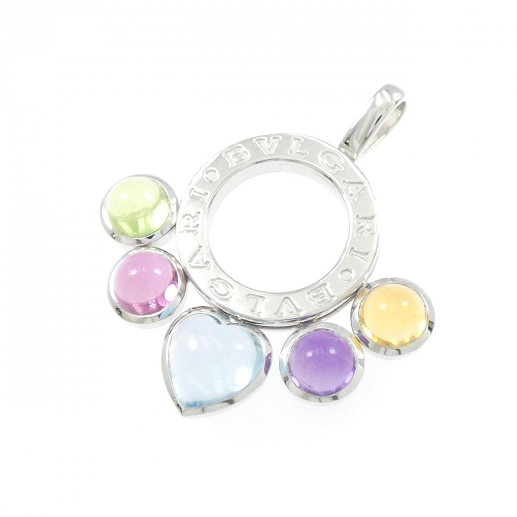 Allegra Pendant Necklace 18K White Gold with Amethyst Peridot Topaz and Tourmaline