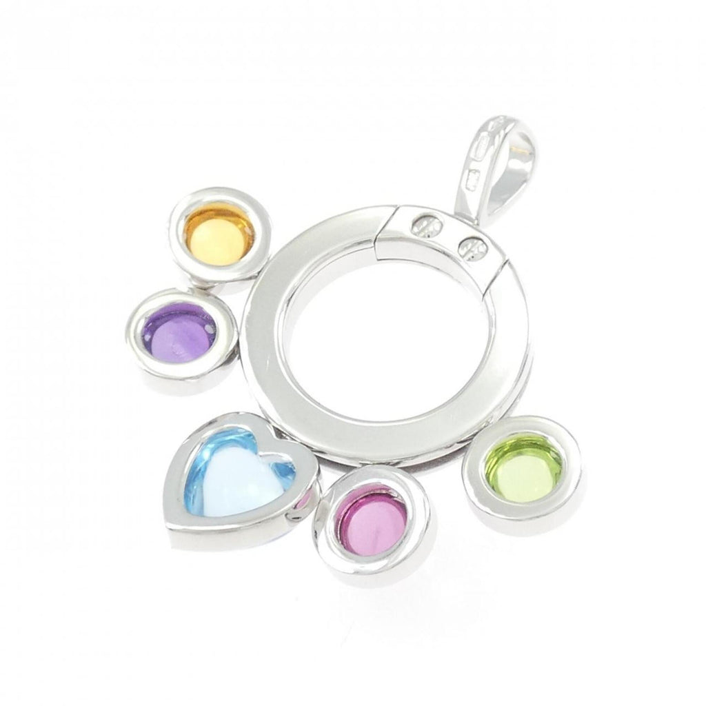 Allegra Pendant Necklace 18K White Gold with Amethyst Peridot Topaz and Tourmaline