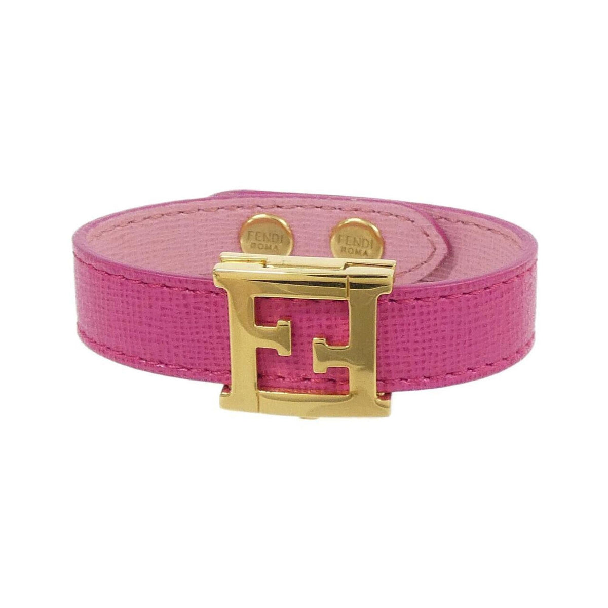 Charm Bracelet Leather Gold and Pink