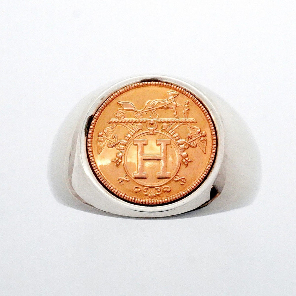 Band Ring 18K Rose Gold and Sterling Silver