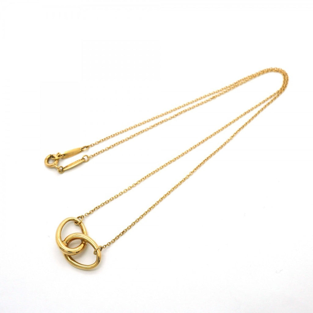 Double Loop Pendant Necklace 18K Yellow Gold