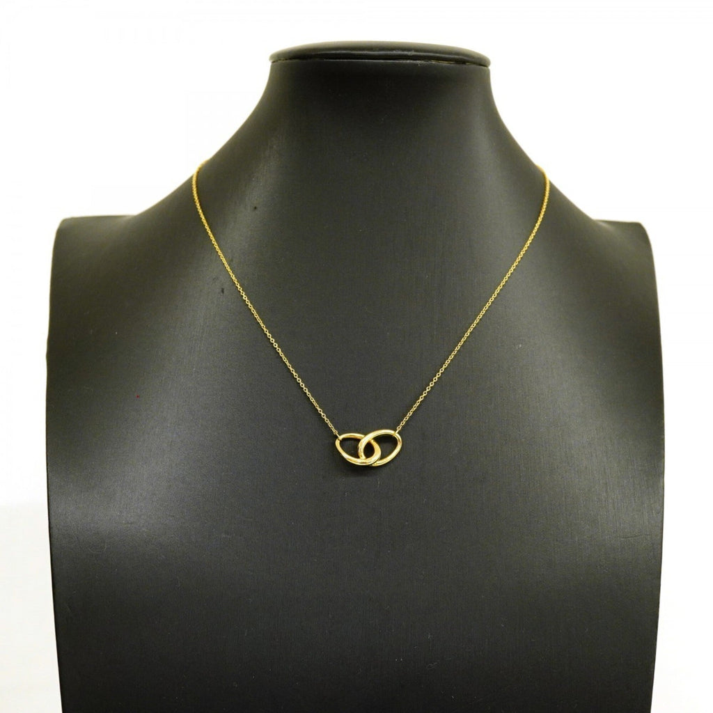Double Loop Pendant Necklace 18K Yellow Gold