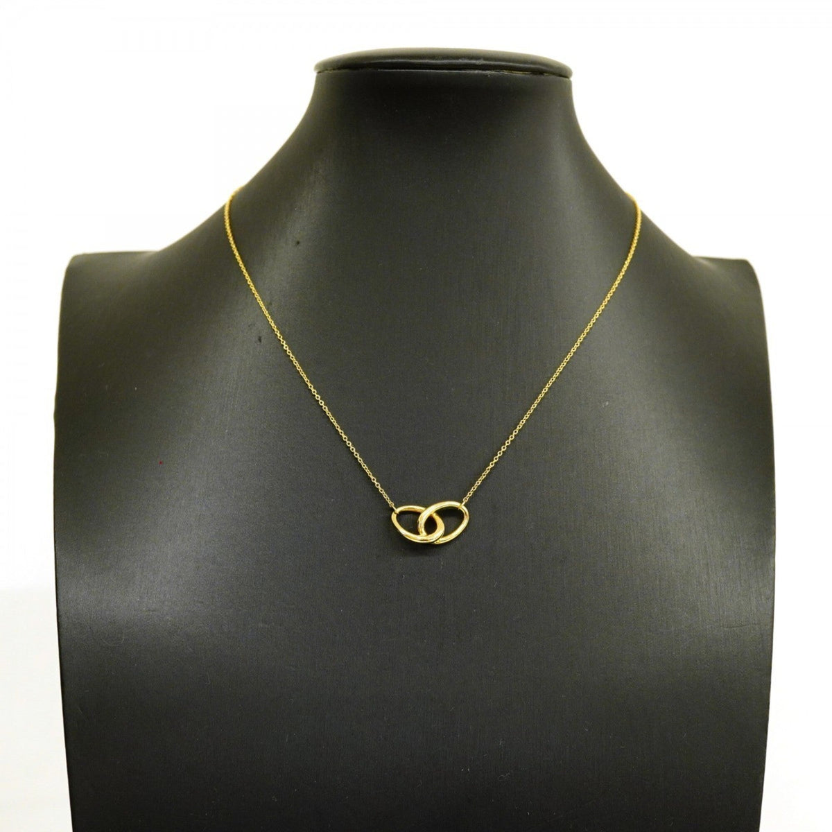 Double Loop Pendant Necklace 18K Yellow Gold
