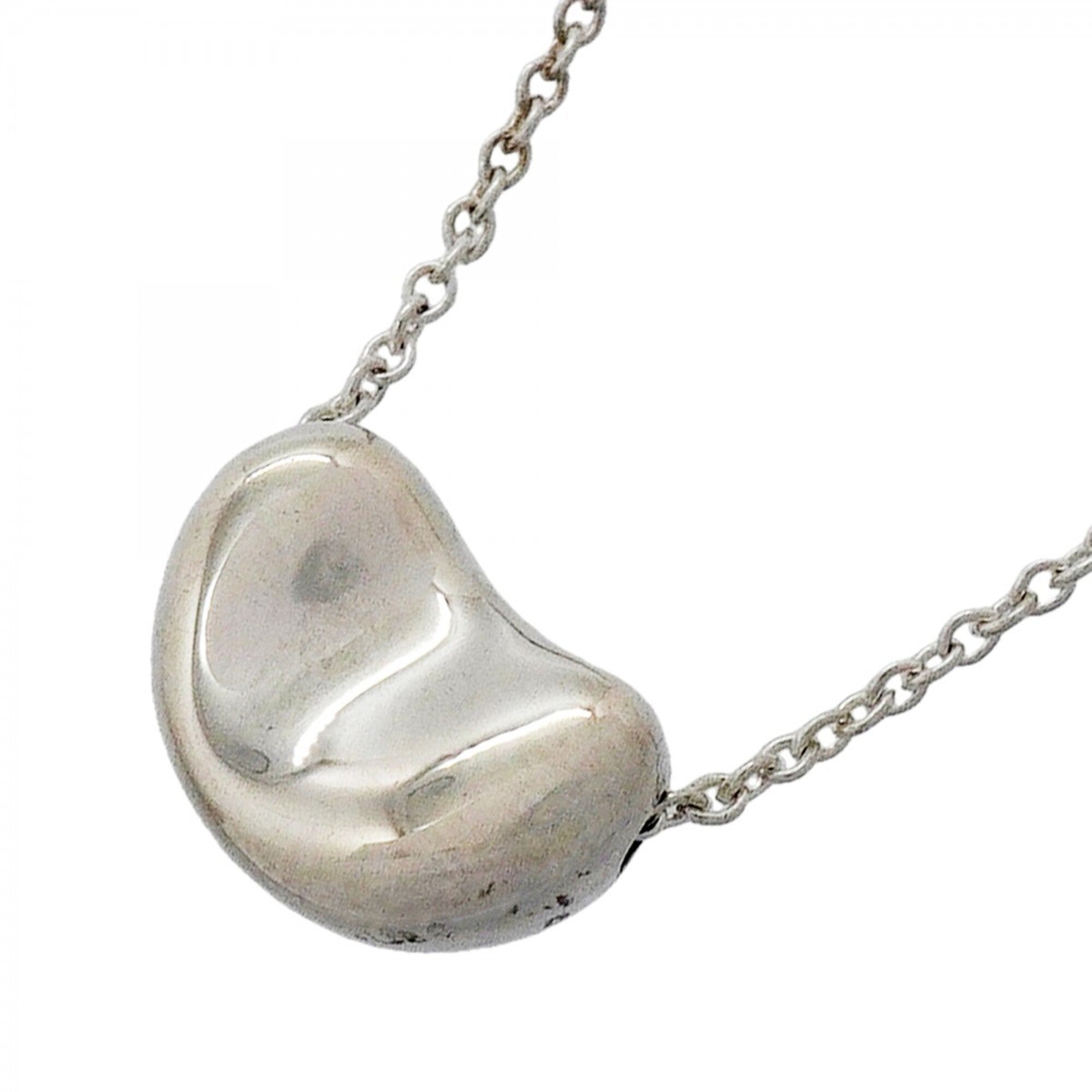 Bean Pendant Necklace Sterling Silver 7.5mm