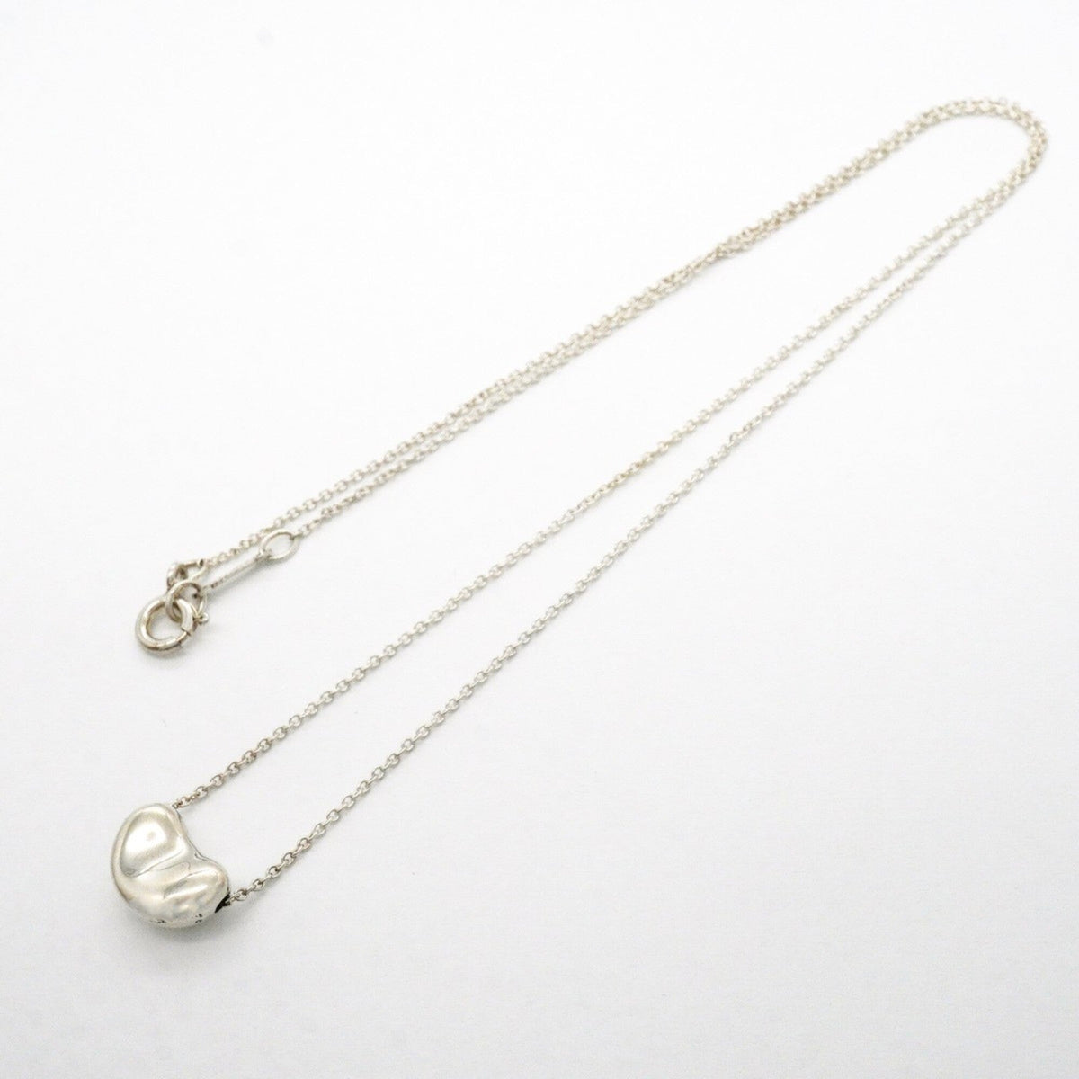 Bean Pendant Necklace Sterling Silver 7.5mm