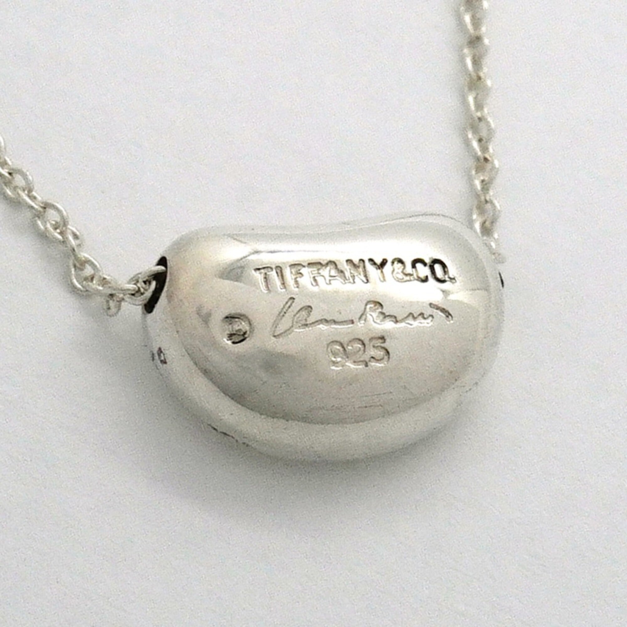 Bean Pendant Necklace Sterling Silver 7.5mm