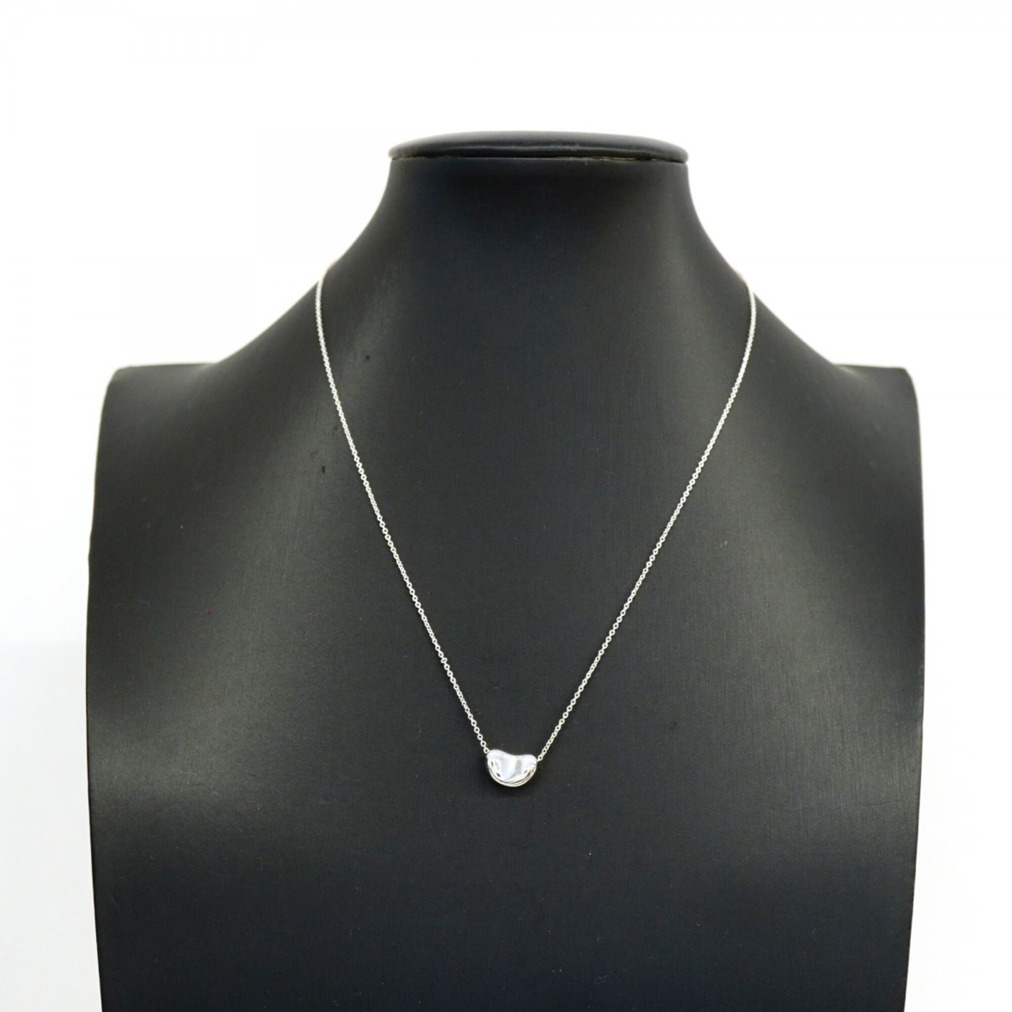 Bean Pendant Necklace Sterling Silver 7.5mm