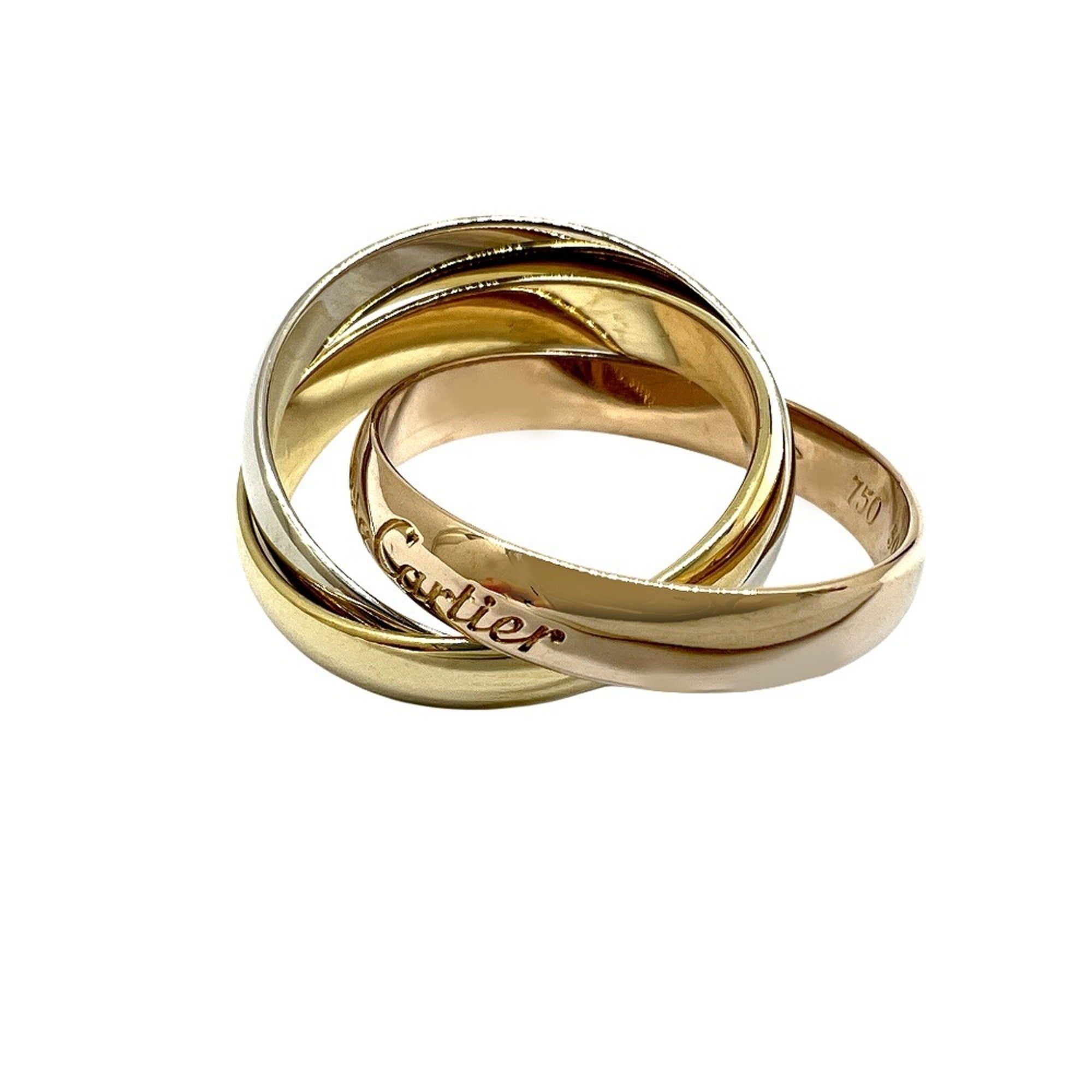 Vendome Louis Cartier Band Ring 18K Tricolor Gold