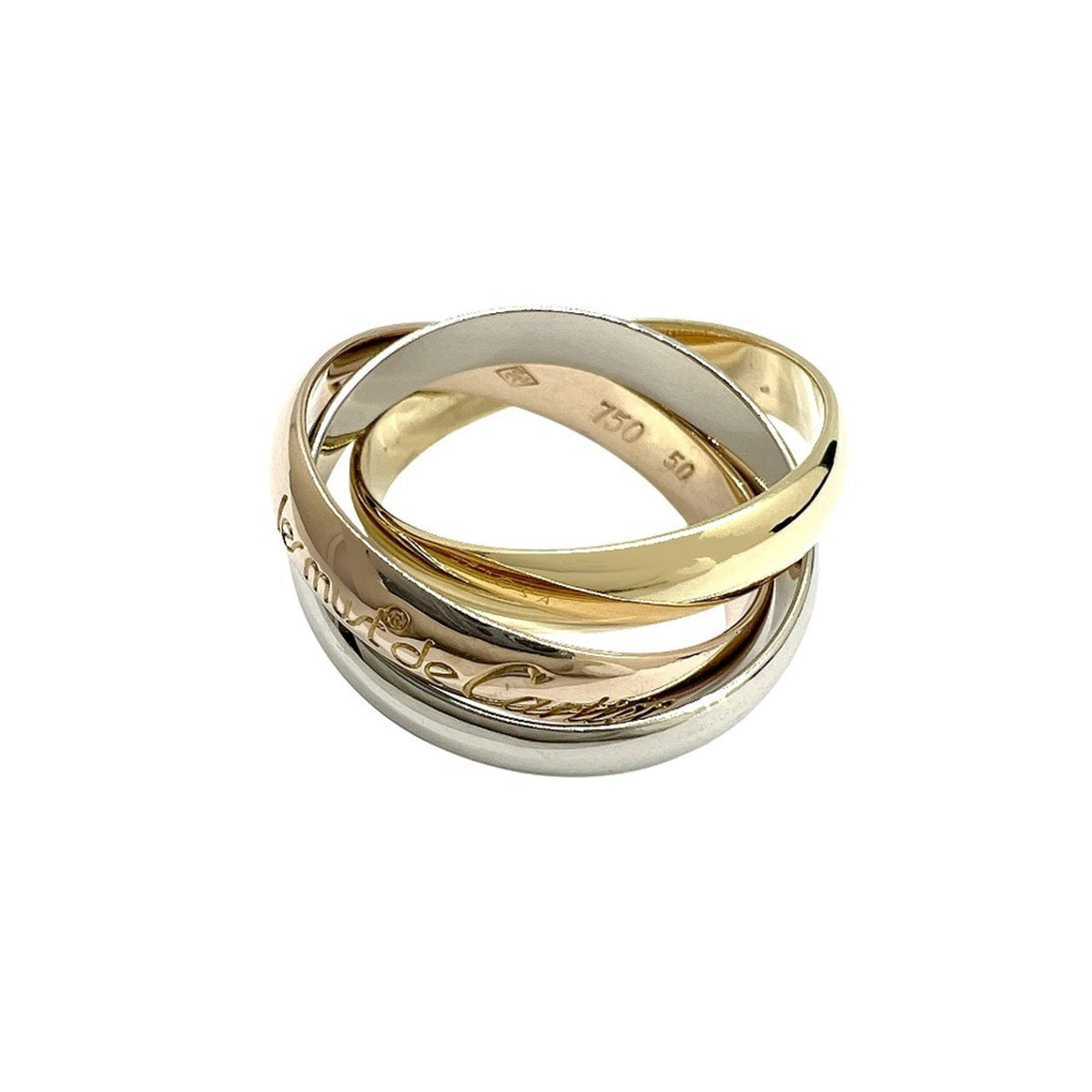 Vendome Louis Cartier Band Ring 18K Tricolor Gold