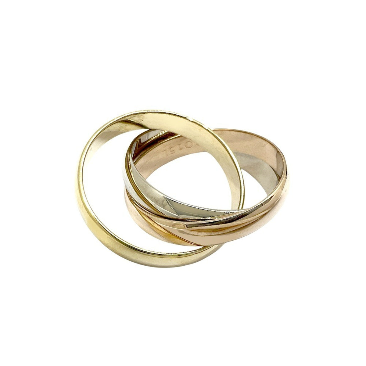 Vendome Louis Cartier Band Ring 18K Tricolor Gold