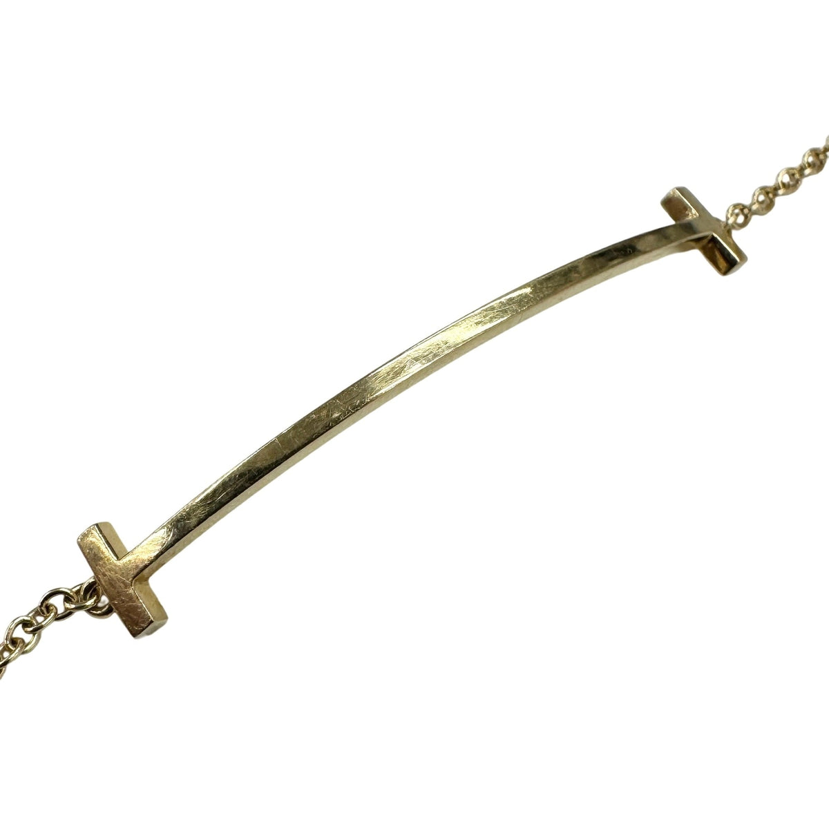 T Smile Pendant Necklace 18K Yellow Gold