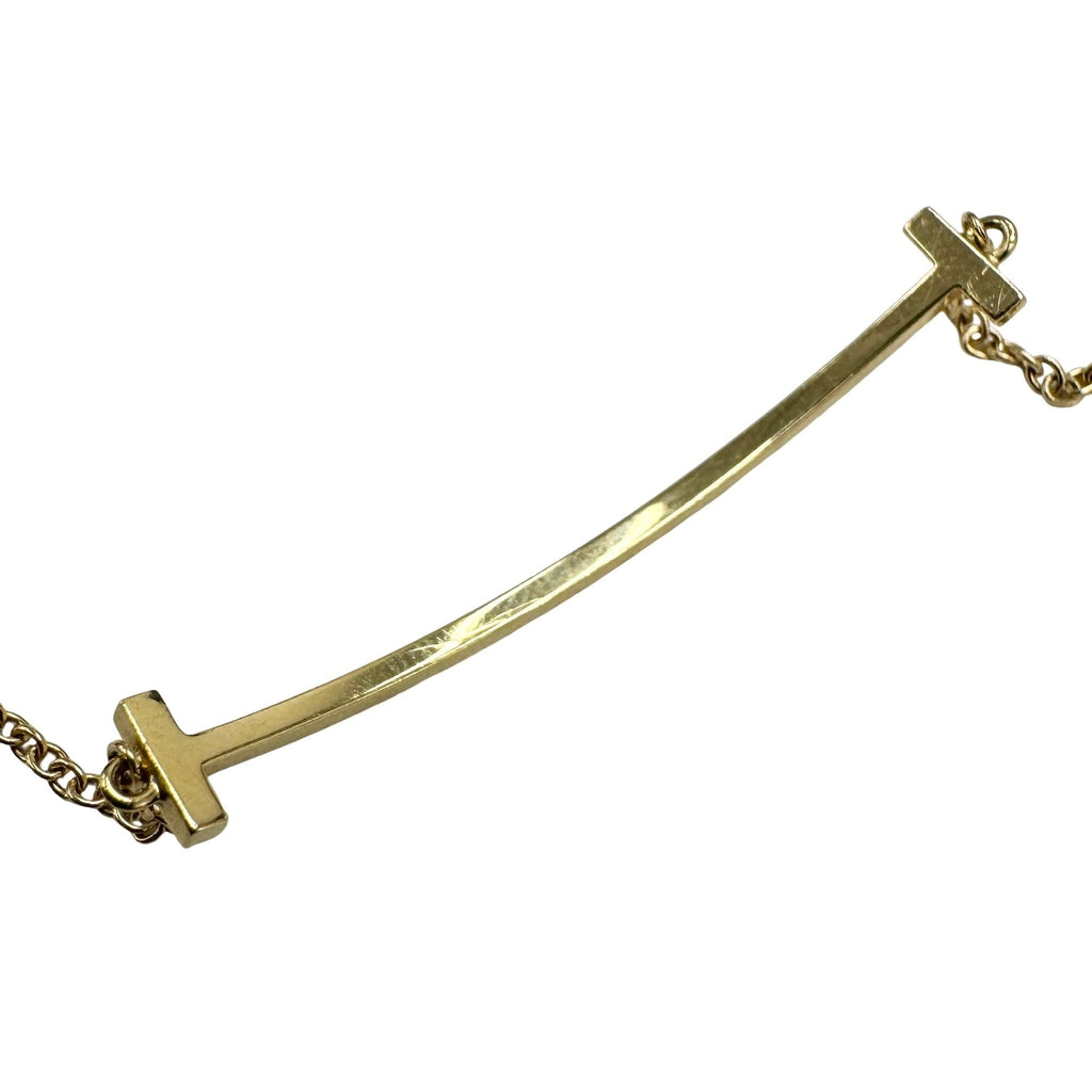 T Smile Pendant Necklace 18K Yellow Gold