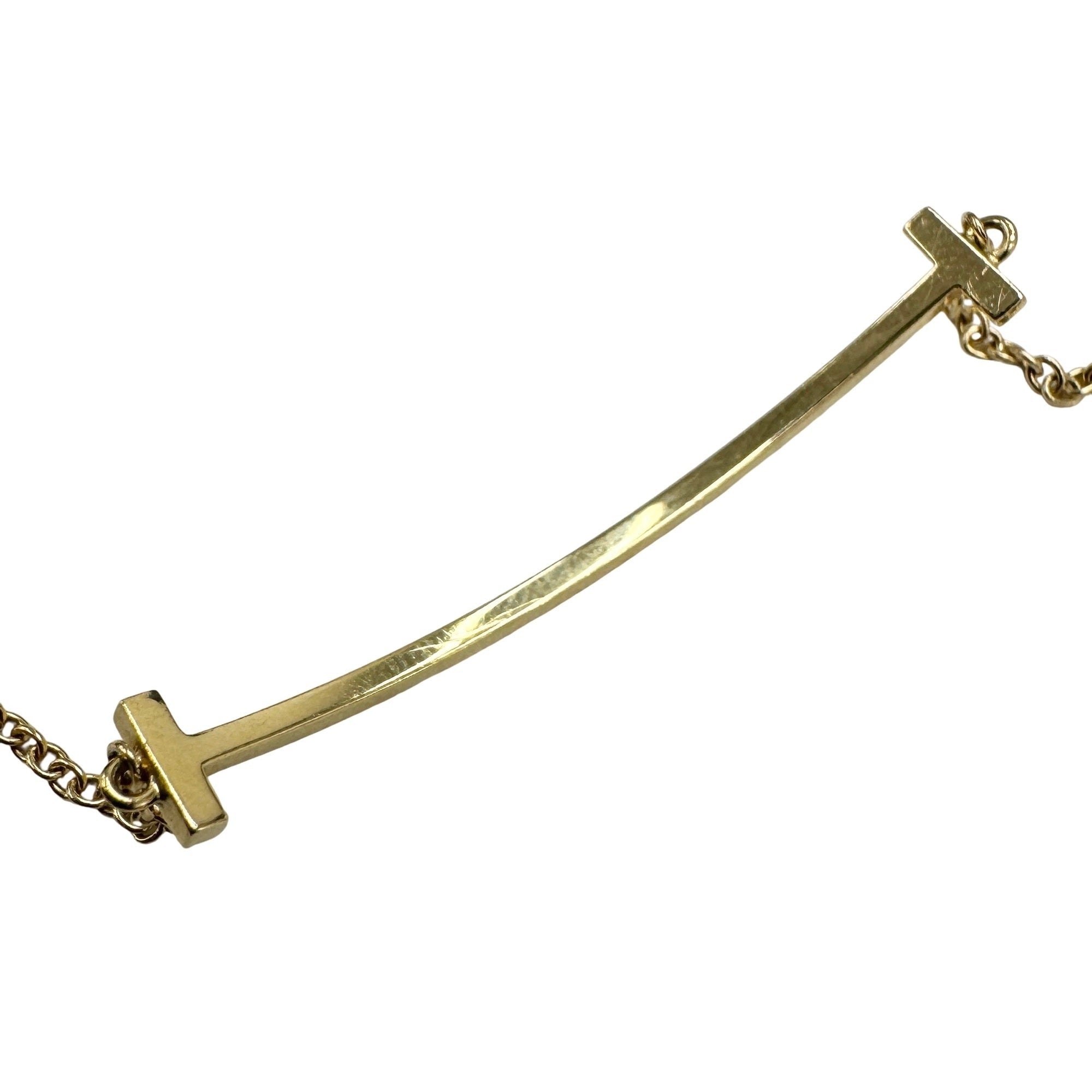 T Smile Pendant Necklace 18K Yellow Gold