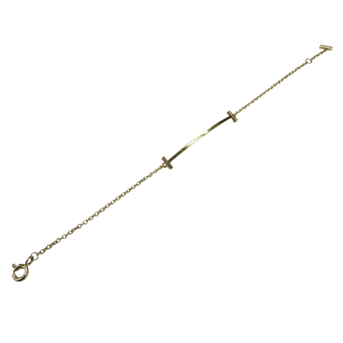 T Smile Pendant Necklace 18K Yellow Gold