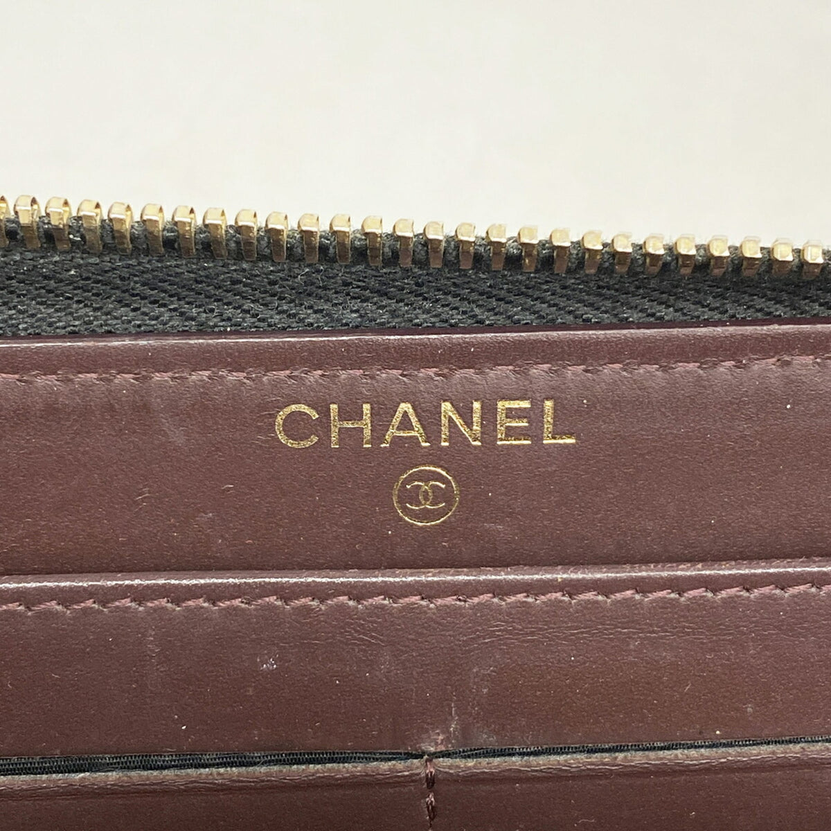 Zip Around Wallet Quilted Caviar Long