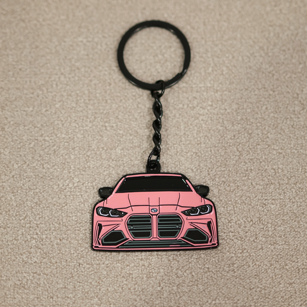 Multi-Color Car-Shaped Metal Keychain