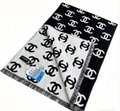 Black and white double-sided double-ring textured knitted shawl
